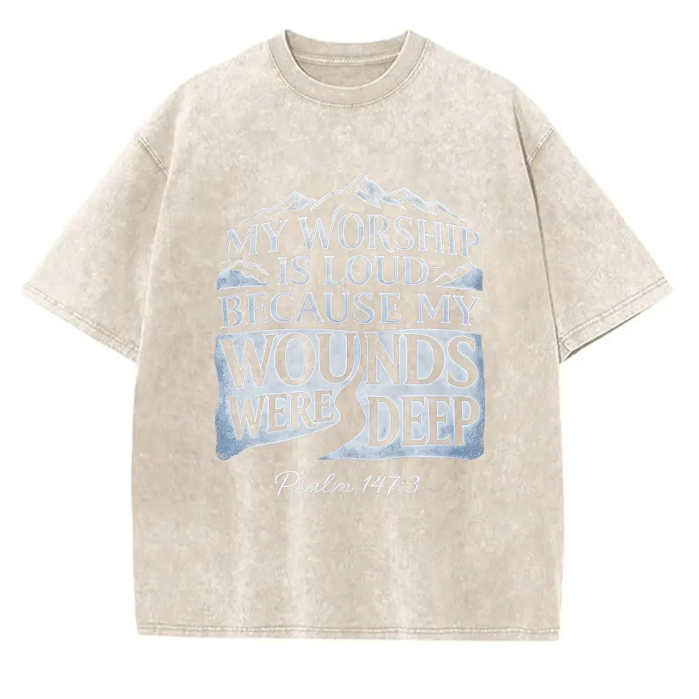 Washed T-shirt-Apricot