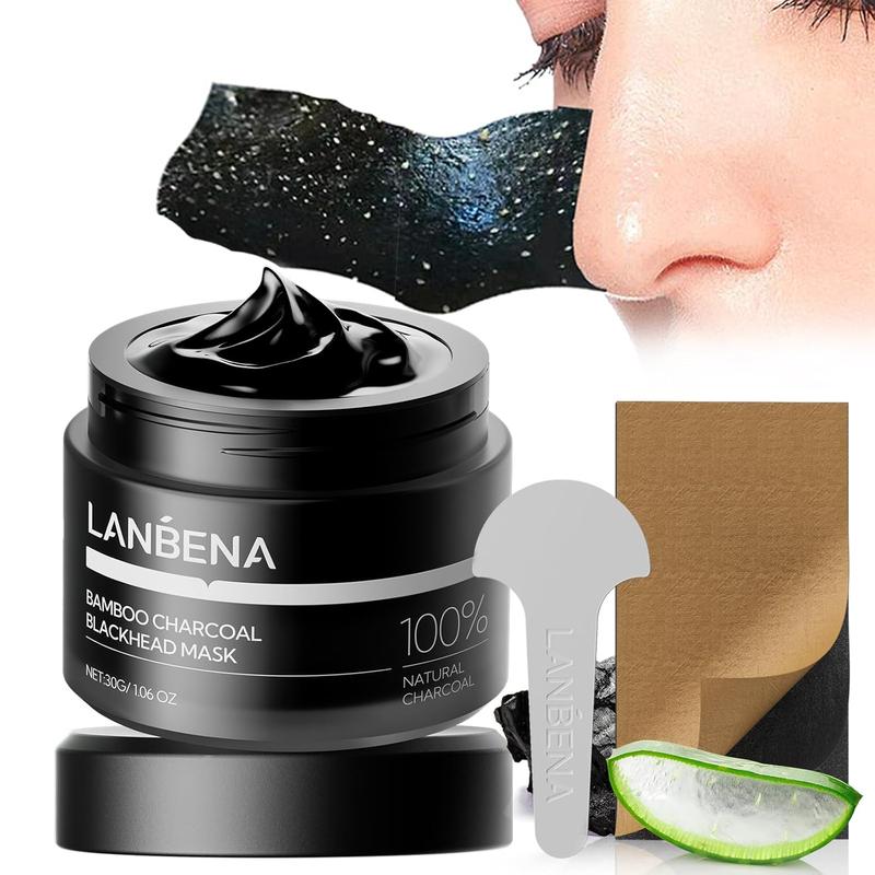 LANBENA Upgraded Bamboo Charcoal Blackhead Remover Mask, 60 Sheet