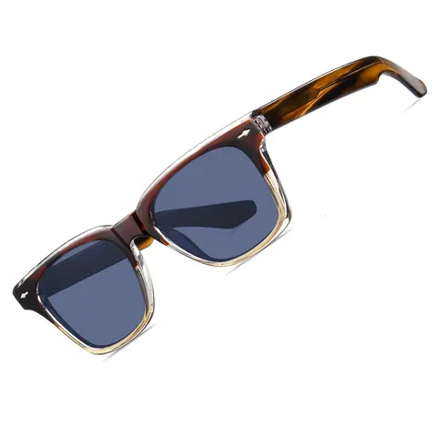CARFIA Men's 90s Retro Polarized Classic Square Sunglasses - UV400 Sun Shield, Full Rim Chunky Hand-Polished Cellulose Acetate Frames, Arrow Rivets, Enhanced Visual Acuity, Brown Tortoise Frame with Gray Lens, Ideal for Driving, Mens Gifts,sohochic