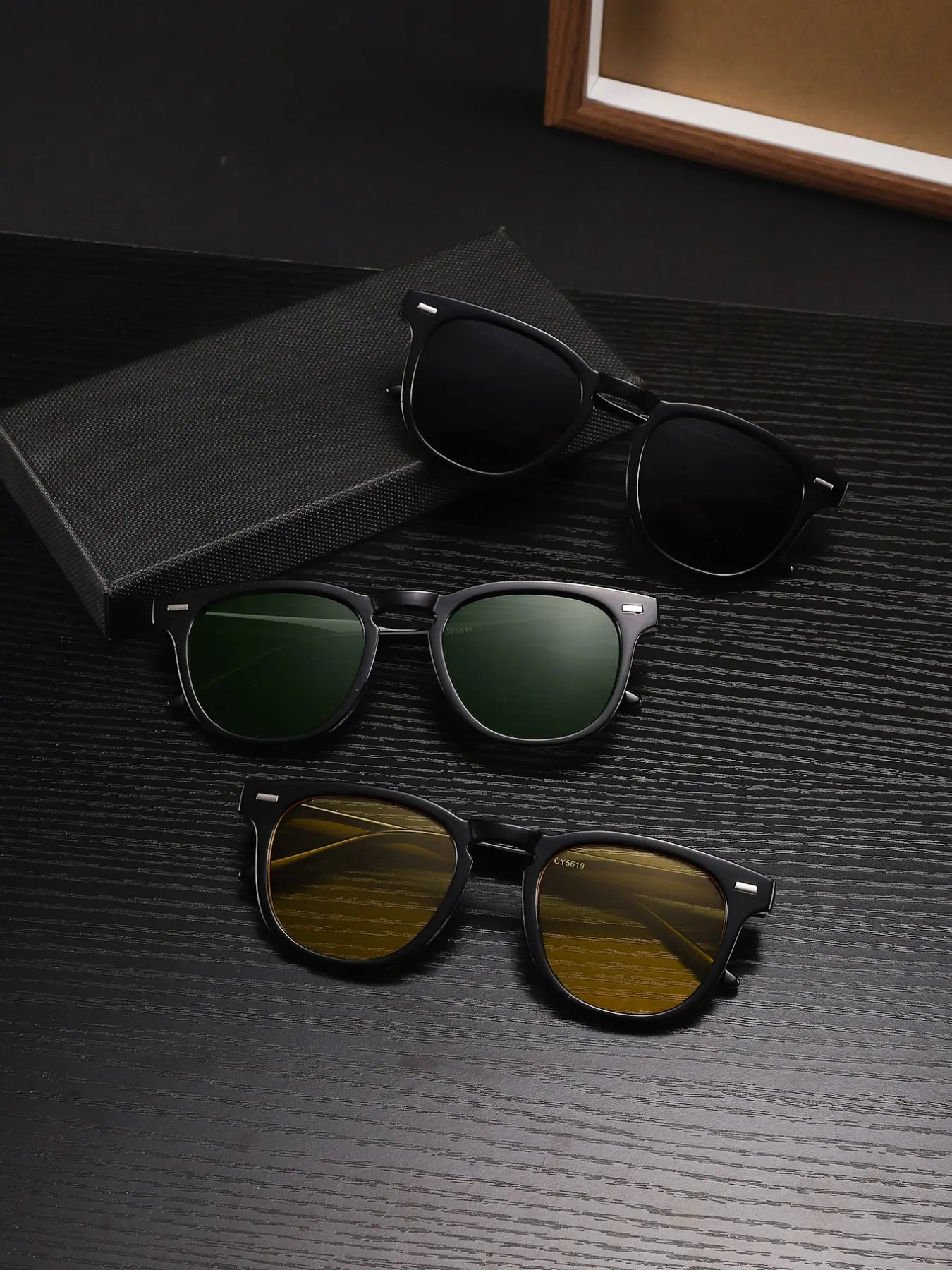Men's Casual High-Quality Square Frame Sunglasses, Lightweight Durable Color Lenses, Fashionable All-Season Outdoor Accessories