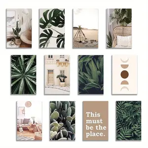 Mini Portable Notebook with Pocket, 12pcs/set The Places That Make You Happy Series Notebook, Diary Notebook for School Office Travel