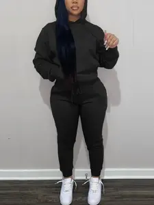 Fleece Hoodie Jacket Two-Piece Set