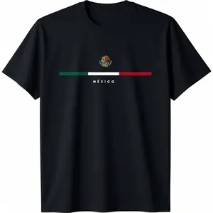 100% Cotton mexico mexican flag vintage mexican independence day T-Shirt Top Casual