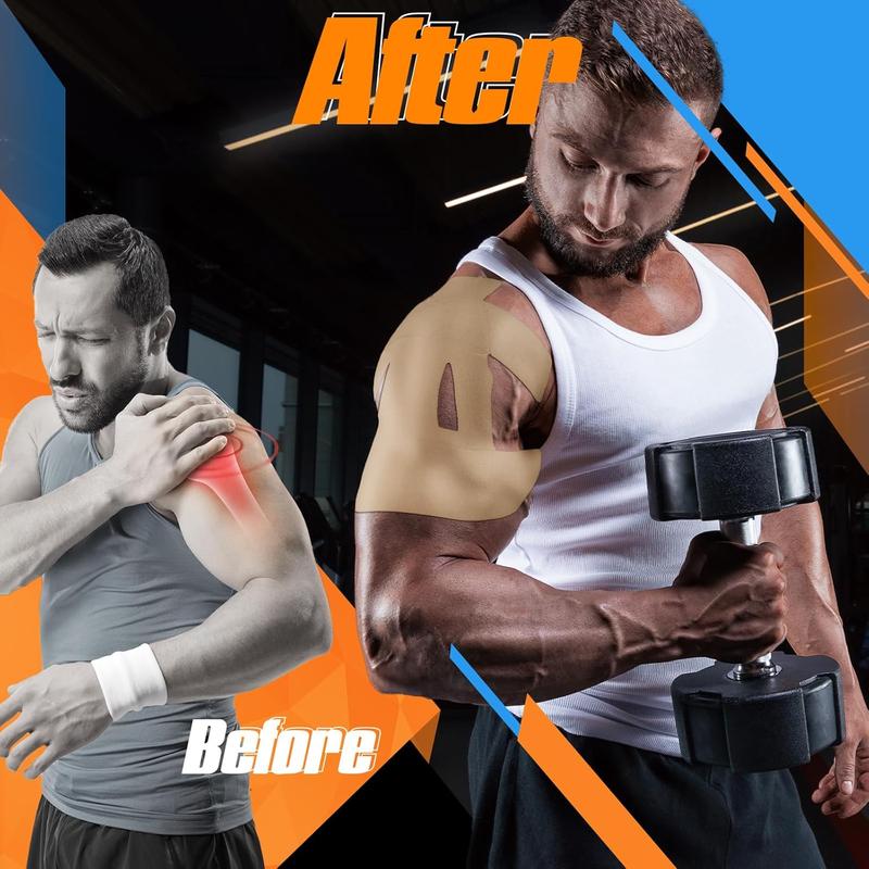 Sports Tape for Shoulder Pain Relief Pre-Cut Sports Waterproof Breathable Enhanced Elastic Sports Tape for Shoulder Support and Muscle Movement Sports Tape for Shoulder Pain Relief Pre-Cut Sports Waterproof Breathable Enhanced Elastic Sports Tape for Shoulder Support and Muscle Movement
