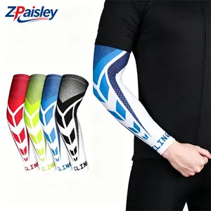 1Pair/4Pairs UV Protection Cooling Arm Sleeves, Silicone Non Slip Compression Arm Covers, UPF 50+ Breathable Quick Dry Sun Guards for Cycling Running Basketball Outdoor Sports for Men Women