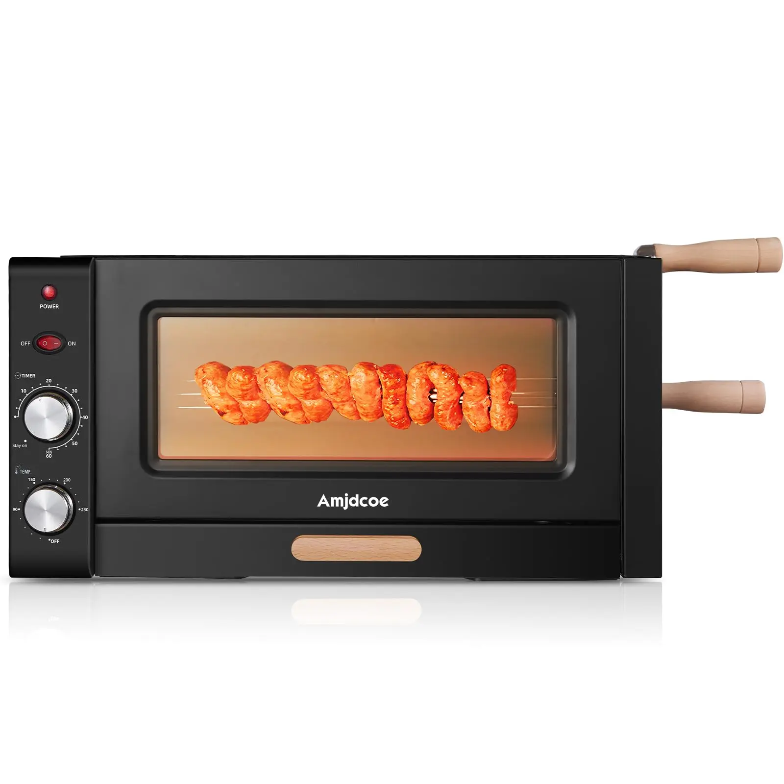 Brazilian Rotisserie Grill with Auto-Rotating Skewer, 24 QT Electric Smoke-Free Rotisserie Oven with Timer, Temperature Control for Brazilian Picanha BBQ, Churrasco, Black smart  oven air  fryer master rotisserie  oven