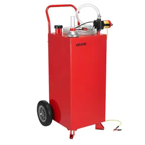 VEVOR 30 Gallon Gas Caddy, Max Flow 32L/min, Diesel Tank with Electric Pump, Diesel Storage Tank with 2 Wheels 10 ft Hose, Gas Container for ATV, Car, Mowers, Boat, Motorcycle, and More, Red