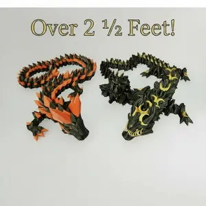 XL Flexi Dragon – Dual Colored 3D Printed Articulated Dragon Toy!