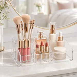 Clear Vanity Makeup Organizer Tray