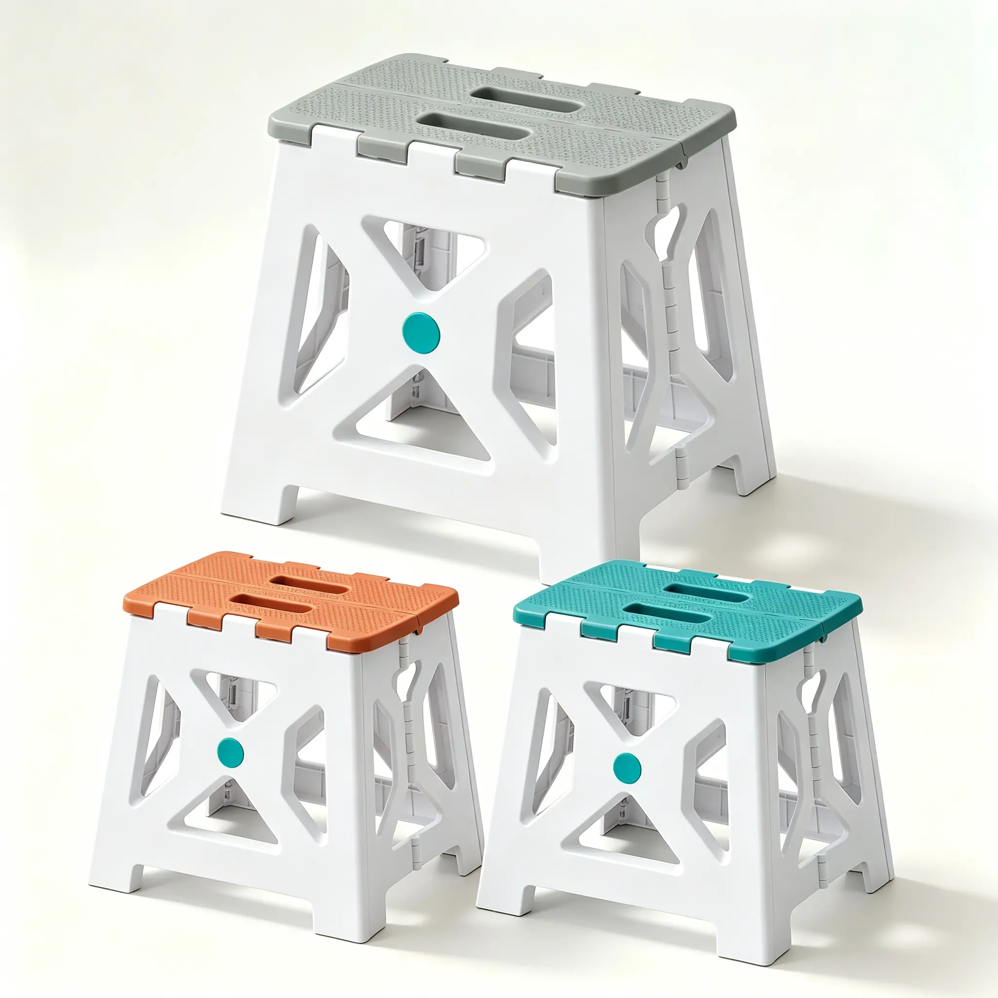 Folding Step Stool for Adults & Kids, Heavy Duty Non-Slip Textured Foldable Plastic Foot Stool with Carry Handle,  Portable Stepping Stool for Bathroom Kitchen Entryway, Sturdy Space Saving for Home Office Use removable shower chair vevor familyfun