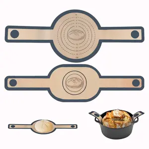 2 Pcs Silicone Bread Sling, Sourdough Bread Baking Supplies for Dutch Oven, Non-Stick & Easy Clean Reusable Dough Mat with Long Handles
