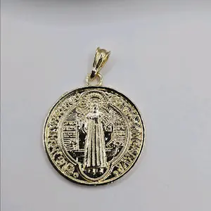 SAINT BENEDICT pendant only Gold-plated NO CHAIN GOLD PLATED MEDIUM SIZE