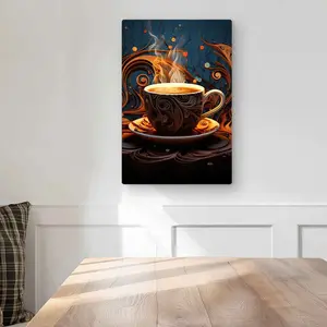 Begin Home Decor C1MP1218MEKISP 12 x 18 in. Coffee Trance - Food Illustrative Metal Print Wall Art for Home Decor