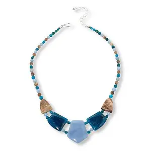 Mine Finds by Jay King Blue and Brown Multigemstone 18" Necklace