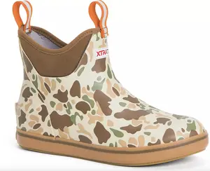 Men's Xtratuf Waterproof 6-Inch Deck Boots - Duck Camo - Slip-On Ankle Fishing Shoes