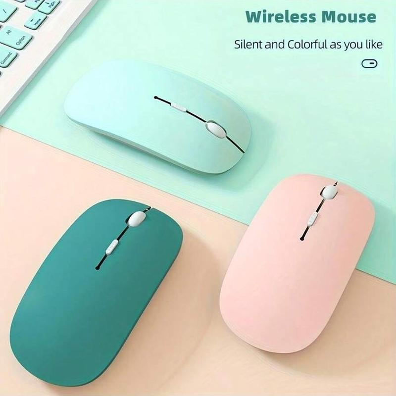 Macaron Color Plastic Wireless Silent Mouse, Universal Wireless Mouse for iPad, Laptop, Android, Windows Tablet, Rechargeable Battery