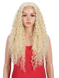 26-Inch High-Quality Soft Champagne Gold Wig, 180% Density, Lace Front, Natural Curl, Heat-Resistant, No Glue, for Women, Daily Use