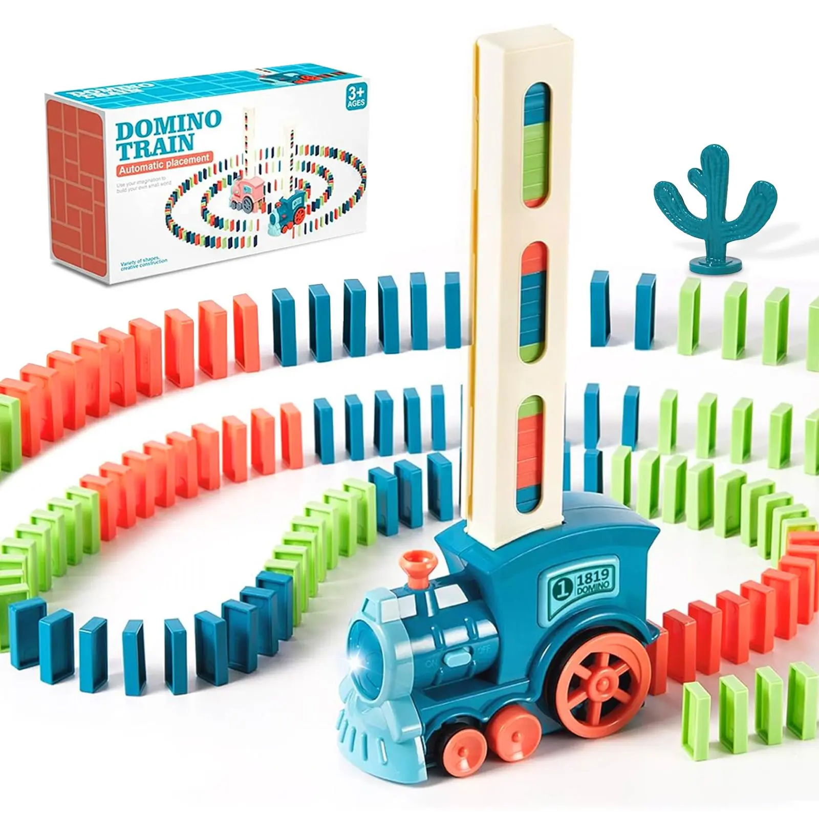 Domino train toys, DIY domino creative toys-battery-powered, start to play music, creative games 3* years old-stem Montessori boy toys 4-6- summer autism Christmas birthday gifts 5 6 children and girls age