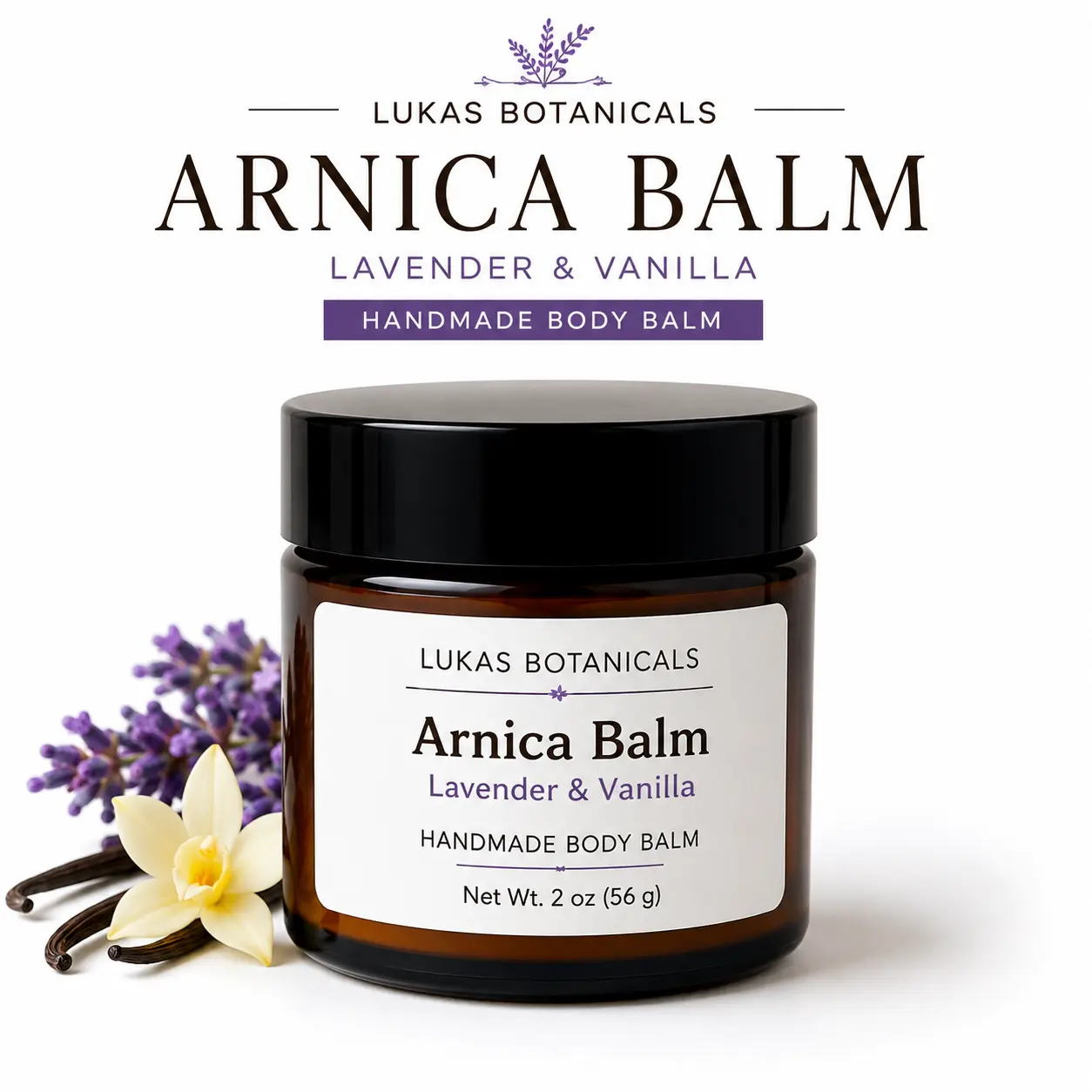 Arnica Balm 2 oz | Lavender Vanilla | Handmade Body Balm