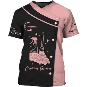 Custom Name Housekeeping T-Shirt Personalized 3D Printed All-over Print S-5XL Unisex Adult 100% Polyester Sublimated Printing Vibrant Colors