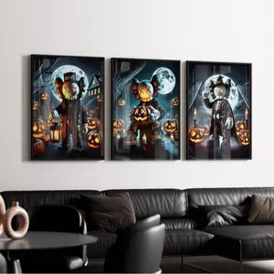 Kaws Halloween Poster, Set of 3, Printable Kaws Poster, Hypebeast Halloween Decor, Kaws Halloween Wall Art,, Graffiti Kaws,