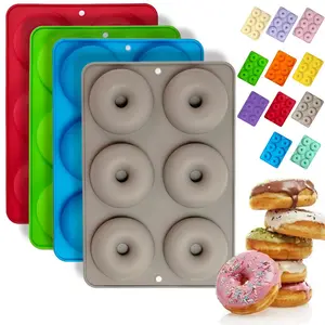 Silicone Donut Mold, 1 Count Heat Resistant Cake Baking Mold, Reusable Baking Tool for Cake, Cookie, Ice Cube, Jelly
