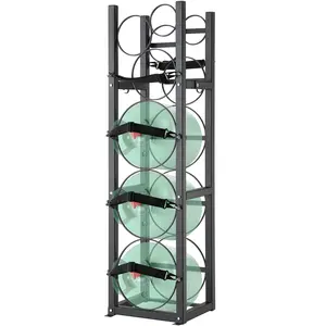 Refrigerant Tank Rack With Capacity For 3 X 30 Lb Cylinders And Three Smaller Tanks, Cylinder Rack Dimensions 12.79 X 12.99 X 47.12 Inches, Heavy Duty Refrigerant Cylinder Storage Rack And Holders For Freon Gases Oxygen Nitrogen