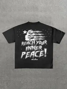 Men's Graphic & Letter Print Round Neck Tee, Street Fashion Casual Short Sleeve T-shirt for Daily Wear, Men's Crew Neck Top for Summer, Casual Streetwear Tops
