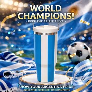 1 Pc 30oz Argentina Champion Flag Design “World Champions Keep The Spirit Alive”, Double Wall Vacuum Cup, Tumbler, Leak Proof Lid, Keeps Drinks Hot 12H Cold 24H, Soccer Fan Gift, Holiday Christmas Birthday Gift for Men Women