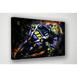 Valentino Rossi Canvas Wall Art Poster |  poster Wall Decor, Canvas  poster, Room Decor Home Decor, Movie Poster for Gift READY TO HANG
