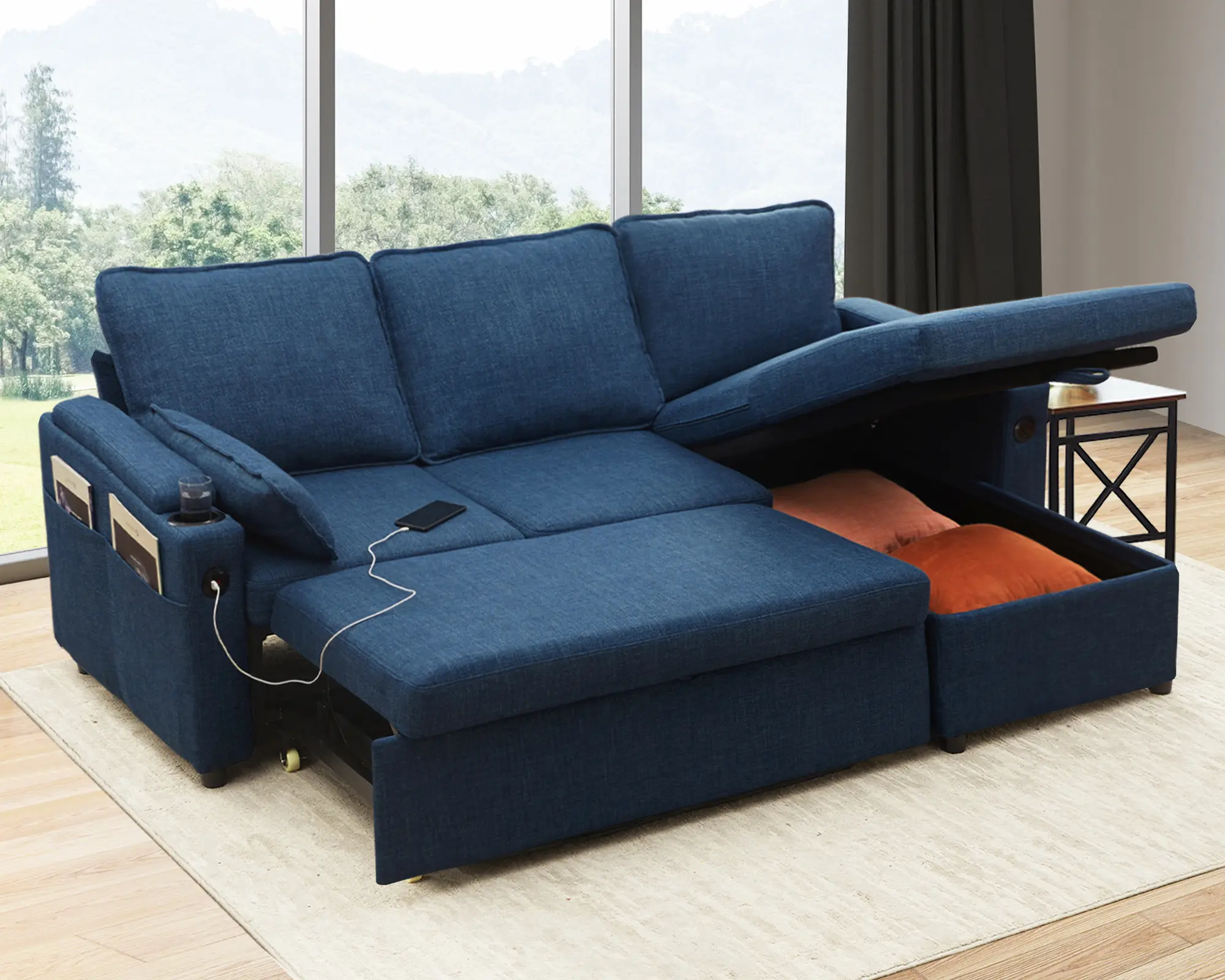 DURASPACE Sofa Bed Sleeper Pull Out 2 in 1 Sectional Sleeper Sofa