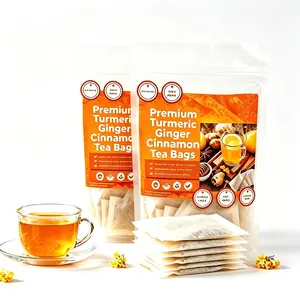 Cold Weather Herbal Tea, 120 Bags. Turmeric Ginger Cinnamon Caffeine Free Tisane with Anti Inflammatory Properties for Joint Comfort & Digestion. A Warming Golden Milk Blend for Daily Wellness. Natural Energy, No Jitters.