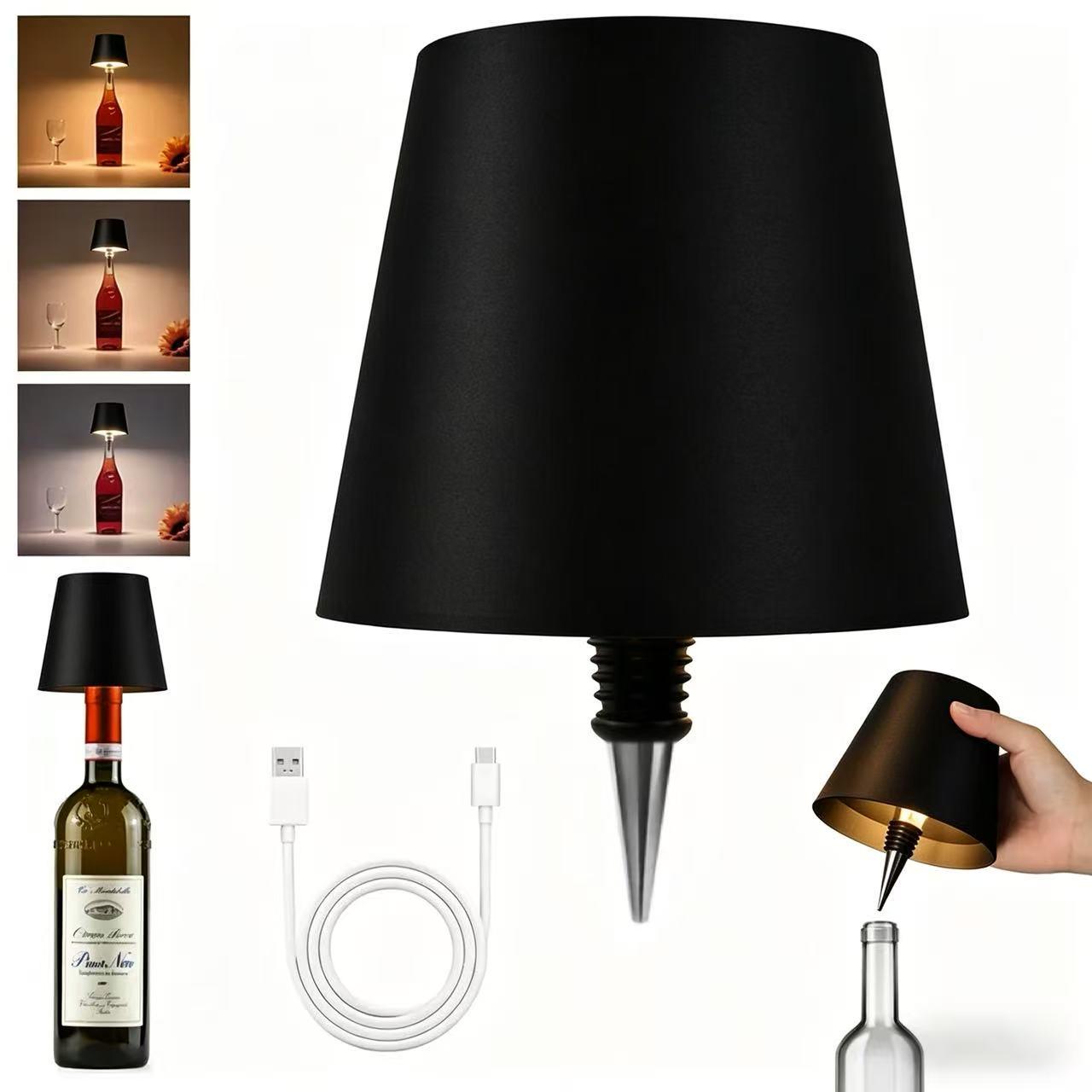 Wireless Wine Bottle Light with Adjustable Brightness,LED Lamp for Bedroom Dining Bar, USB Rechargeable Battery Powered, Customizable Led Lights