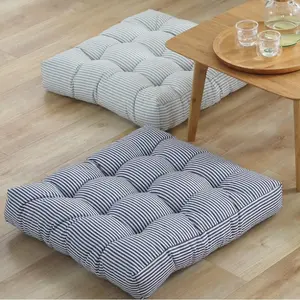 Oversized Floor Seat Pillow Cotton Linen Chair Cushions Meditation Yoga Thickened Square Windows Pad for Adults Seating Pillows