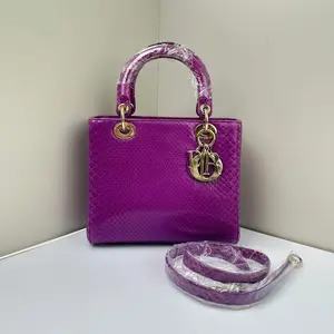 Pre-owned Dior Pyt Shoulder Bags LadyDior Medium Purple CPU0607