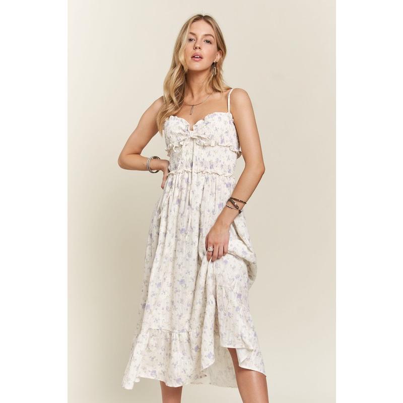 ADORA Smocked Floral Sweetheart Neck Cami Dress jaded london  plunge  dress house of cb  dress  naima