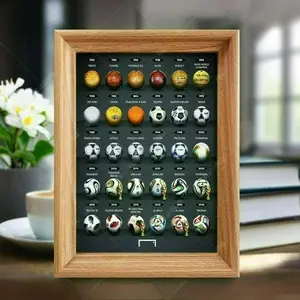World Cup ball evolution history photo frame ornament, football culture modern bar Qingba creative decoration football atmosphere ornament, a must for football fans