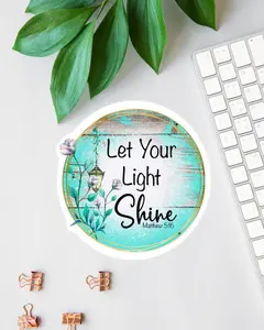 Let Your Light Shine Sticker Pack - Bible Faith Religious Decal with Matthew 5:16 Christian Label and Scripture Magnet