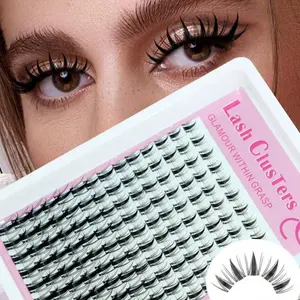 140 pieces Fairy Eyelashes 8-18mm Lazy Segmented False Lashes Natural Style Thick & Curled Easy for Beginners Suitable for Bare, Light, and Heavy Makeup