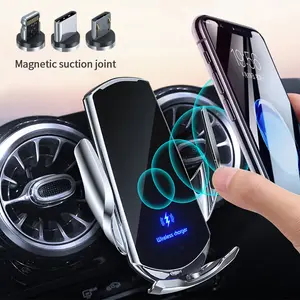 Q3 Smart Sensor Car Phone Wireless Charger 15W Fast Charging Auto-Clamping Car Phone Holder for iPhone and All Qi Enable Android, Wireless Car Charger Fast Charging, Car Phone Holder Charger, Car Charger, Car Charging Phone Holder