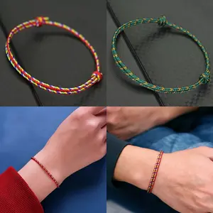 Handmade Adjustable Friendship Bracelet for Men, Featuring a 2Mm Thin String in 4 Colors, Grade A Charm, Perfect As a Gift for Your Boyfriend