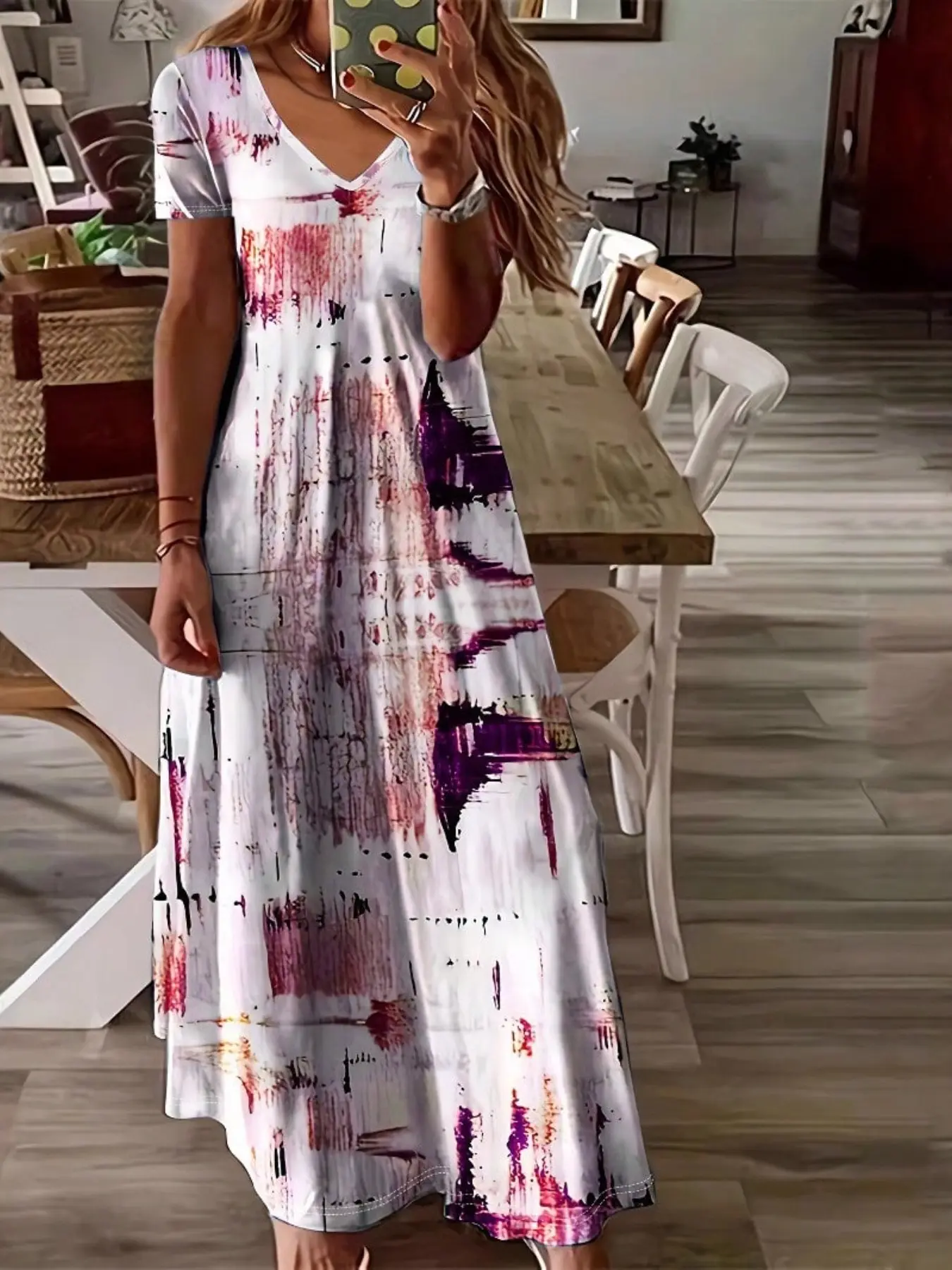 maxi loose summer dresses Red Floral Maxi Dress Small