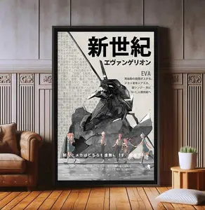 [Sale Up To 50%][No frame, Free Ship] Neon Genesis Evangelion Anime Poster, High Quality Print, Japanese Popular Anime Poster Prints, Wall Aesthetic Decor, EVA Poster