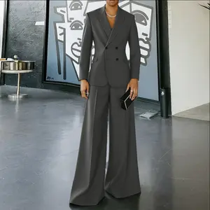 INCERUN Men's Classic Modern  Double Breasted Tailored Suit Set for Halloween, Versatile Occasions