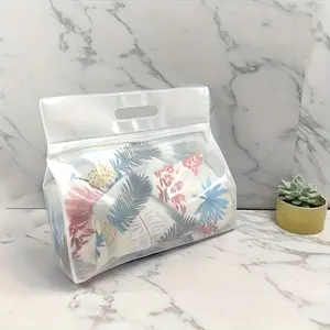 2pcs Clear PVC Swim Bag with Wet/Dry Separation, Zippered Portable Storage Bag for Beach, Pool, Gym & Travel - Durable Rectangular Organizer for Swimwear & Essentials