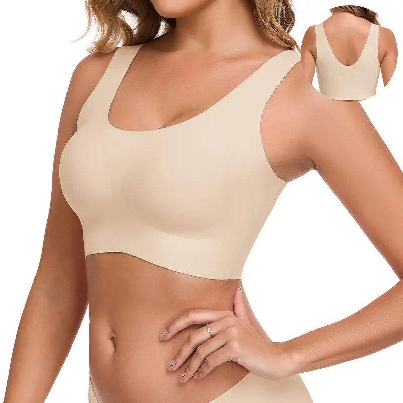 Seamless wireless full coverage bra