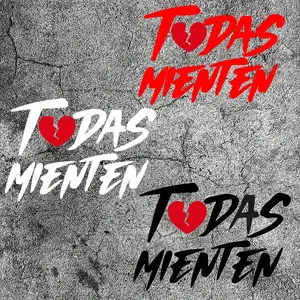 1PC Trendy Multi-color "TODAS MIENTEN" Broken Heart Sticker - For suitcases, phone cases, notebooks. Red/white/black colors show cool vibe, add eye-catching details. A great choice for trendy decor!