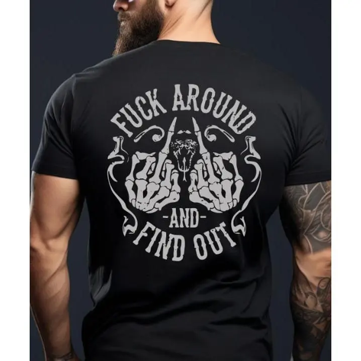 [100% Cotton] FAFO Graphic T-Shirt - Fck Around And Find Out Funny Graphic Tee For Dad, Father'S Dad Gifts Idea, Father'S Dad Shirt, Ideal Father'S Day Gift. Golf Gift T-Shirt For Men And Women