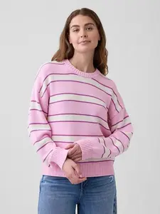 Relaxed Cotton Crewneck Sweater