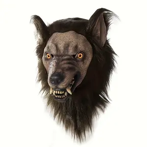 1Count of a Realistic Brown Wolf Head Mask - Suitable for Christmas, Halloween, And Various Holiday Events, Role-Playing, And As a Latex Animal Costume Accessory, a Festive Idea That Does